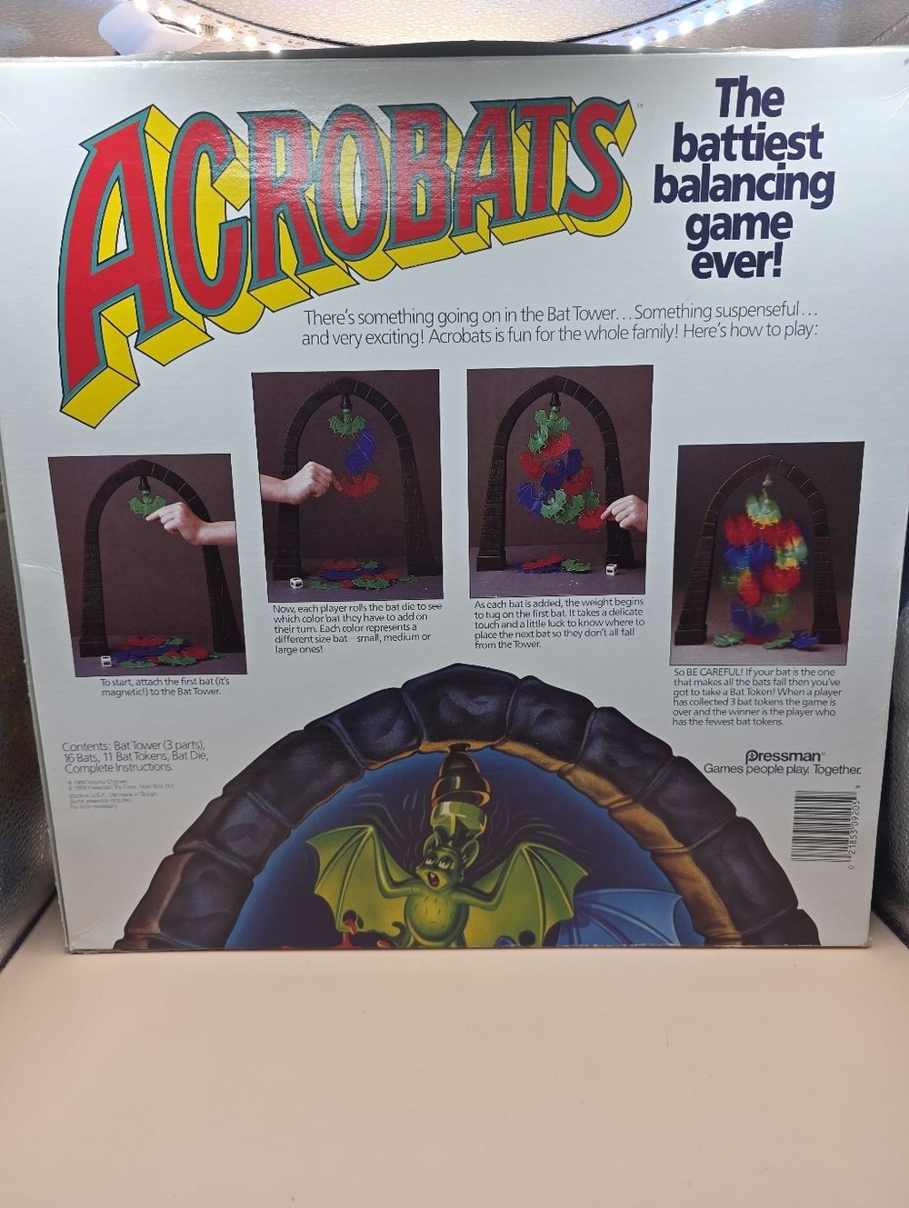 🦇 Complete 🦇Vintage Acrobats Battiest Balancing Game Pressman 1989 - Picture 6 of 7